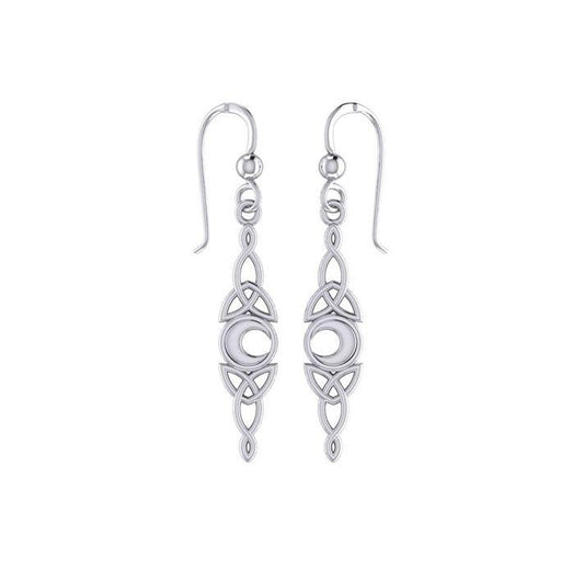 Celtic Moon Woven Design Silver Earrings TER1795