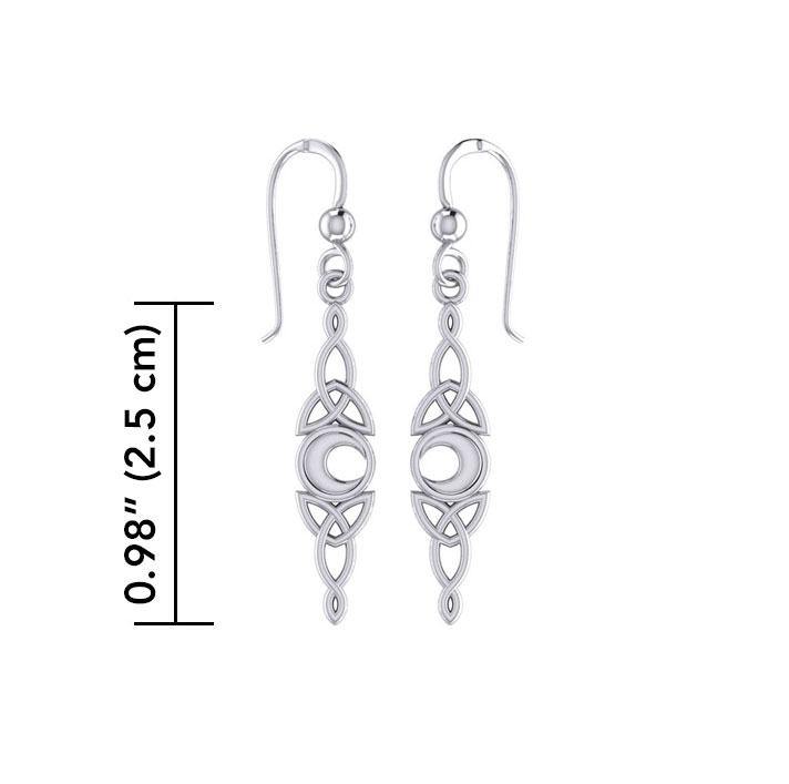 Celtic Moon Woven Design Silver Earrings TER1795