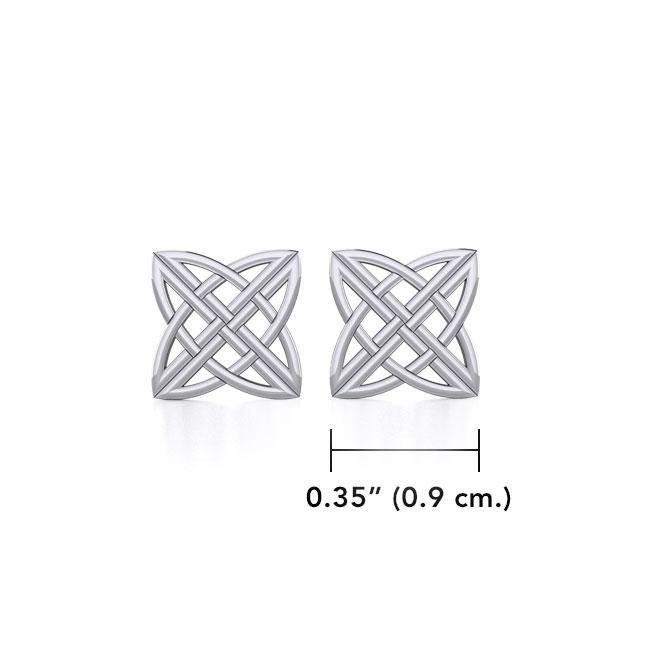 Celtic Knotwork Brigid Cross Silver Post Earrings TER1803