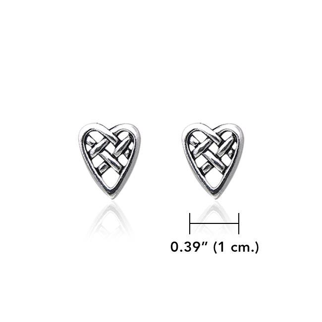 Celtic Knotwork Heart Silver Post Earrings TER1805