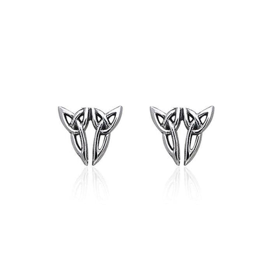 Celtic Twin Trinity Knot Silver Post Earrings TER1807