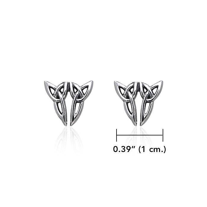 Celtic Twin Trinity Knot Silver Post Earrings TER1807