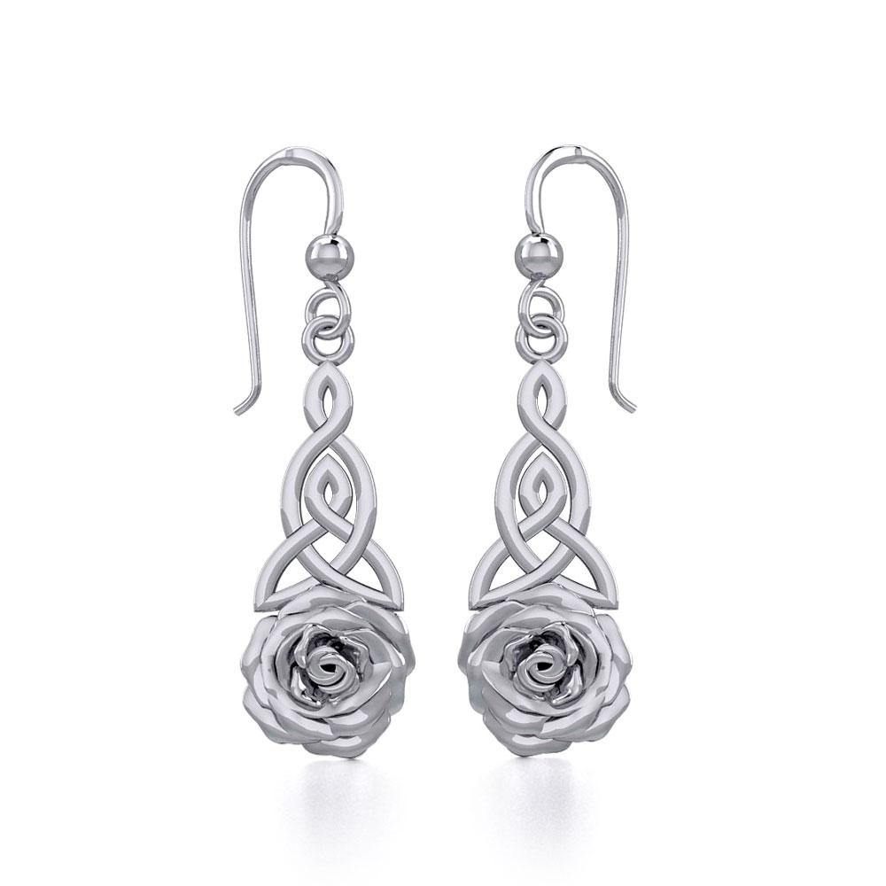 Celtic Trinity Rose Silver Earrings TER1851