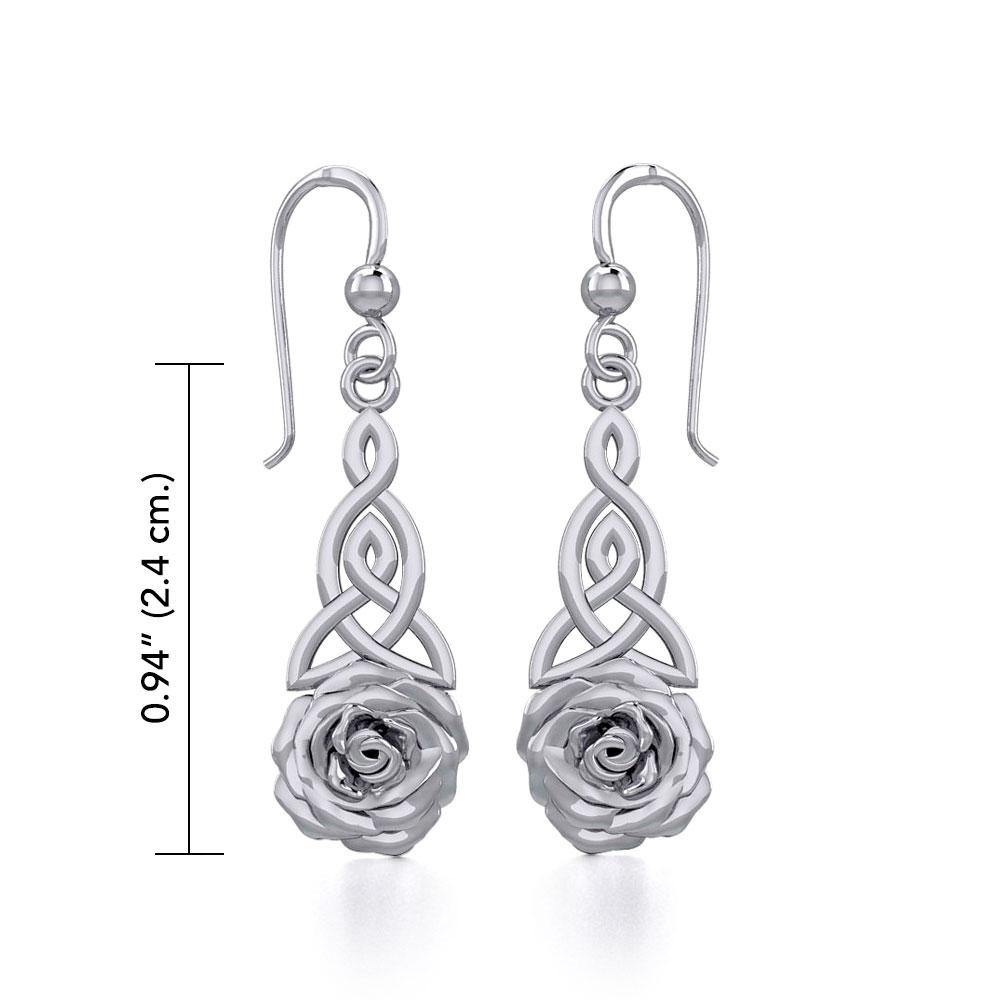 Celtic Trinity Rose Silver Earrings TER1851