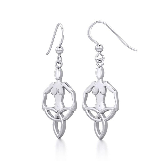 Celtic Trinity Knot Goddess Silver Earrings TER1917