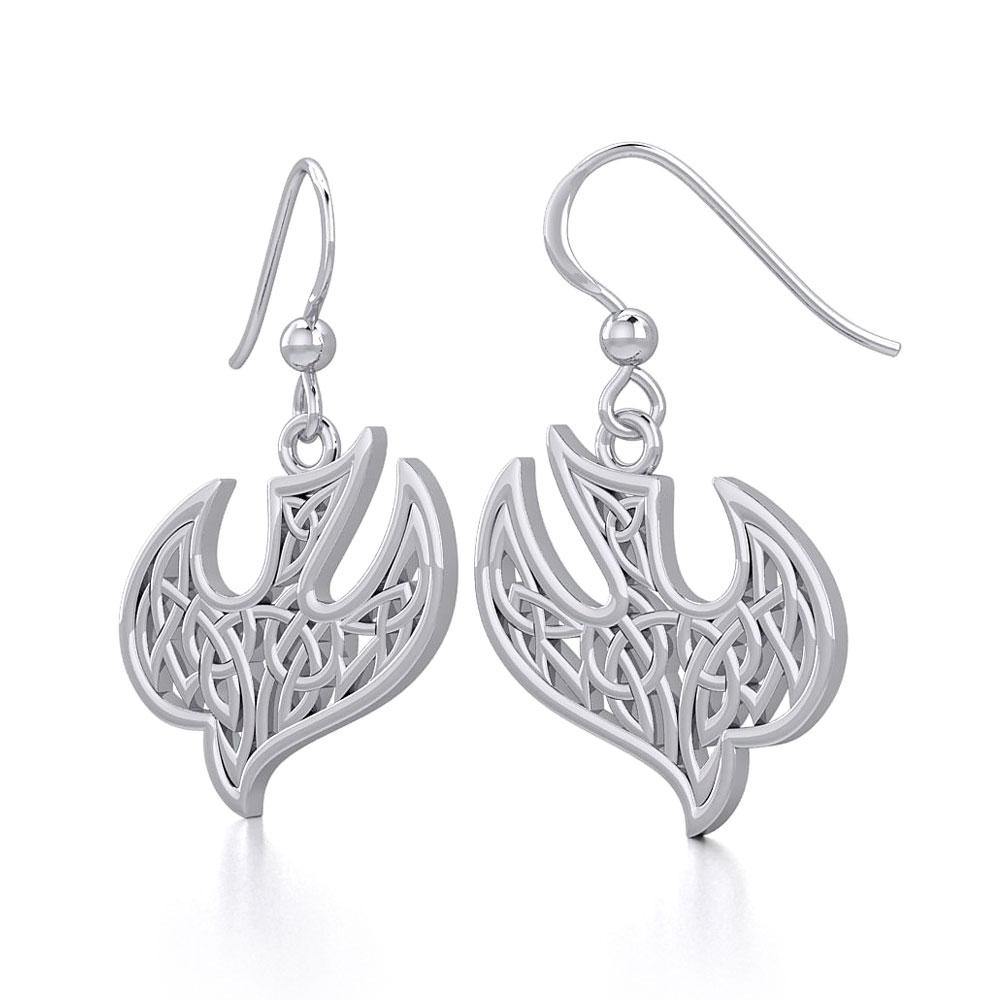 Celtic Knotwork Bird Silver Earrings TER1932