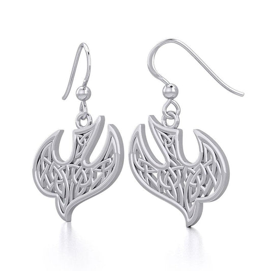 Celtic Knotwork Bird Silver Earrings TER1932