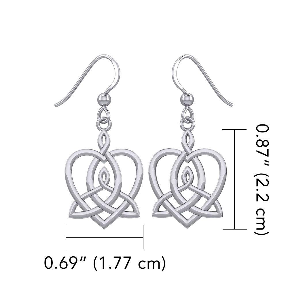 Celtic Motherhood Triquetra or Trinity Heart Silver Earrings TER1948