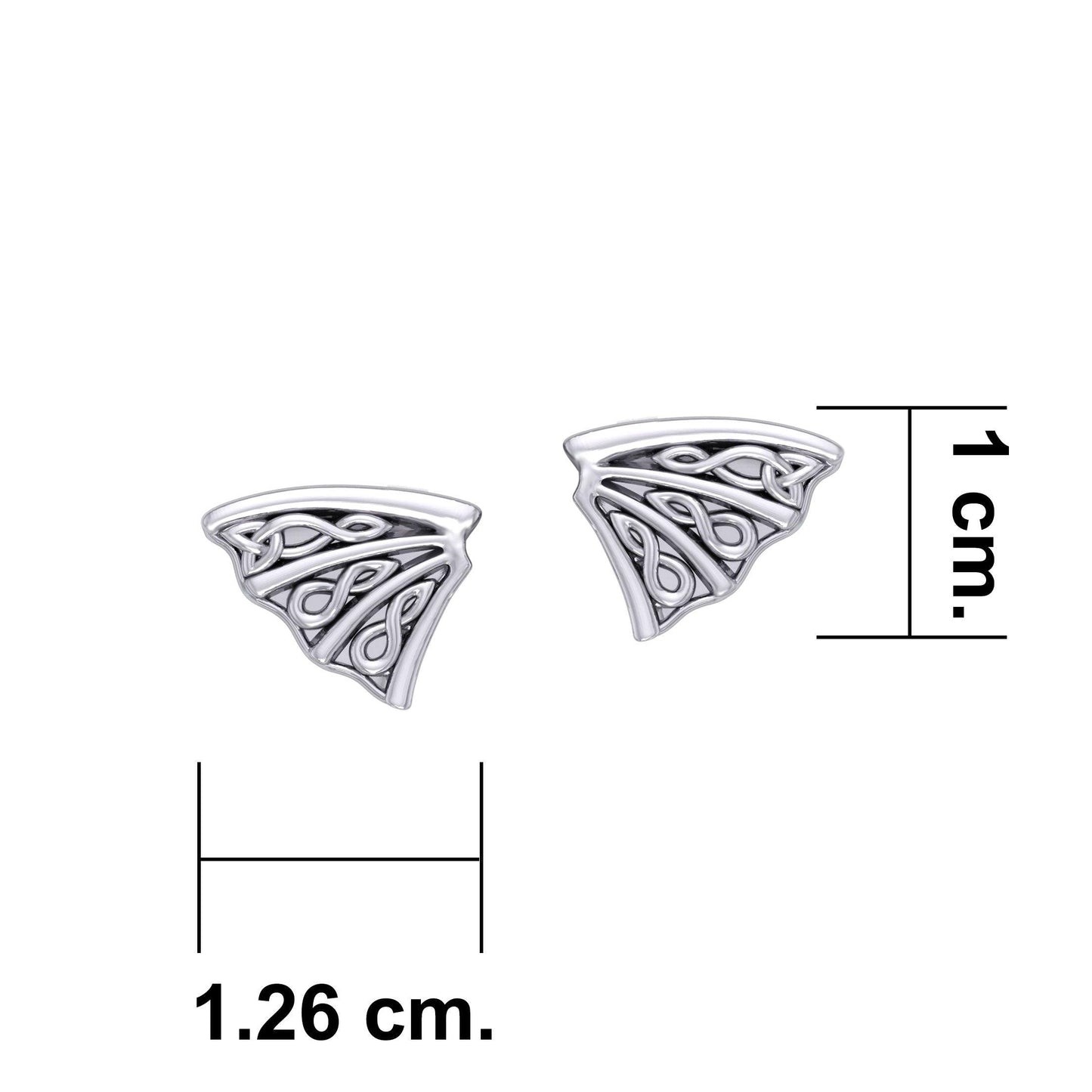 Dragon Wings with Celtic Design Silver Post Earrings TER2036