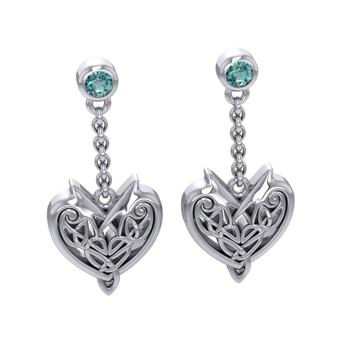 Joyous Celtic Hearts Silver Earrings TER210