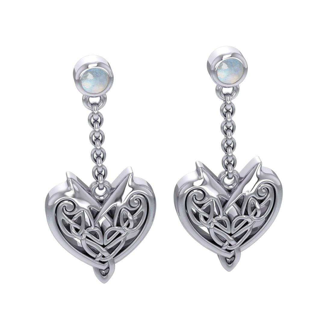 Joyous Celtic Hearts Silver Earrings TER210