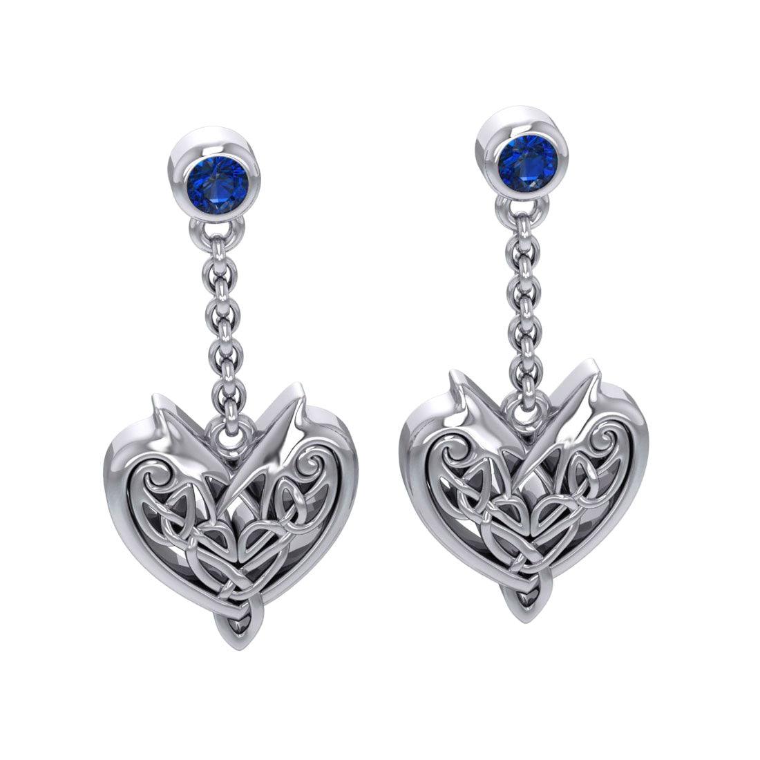 Joyous Celtic Hearts Silver Earrings TER210
