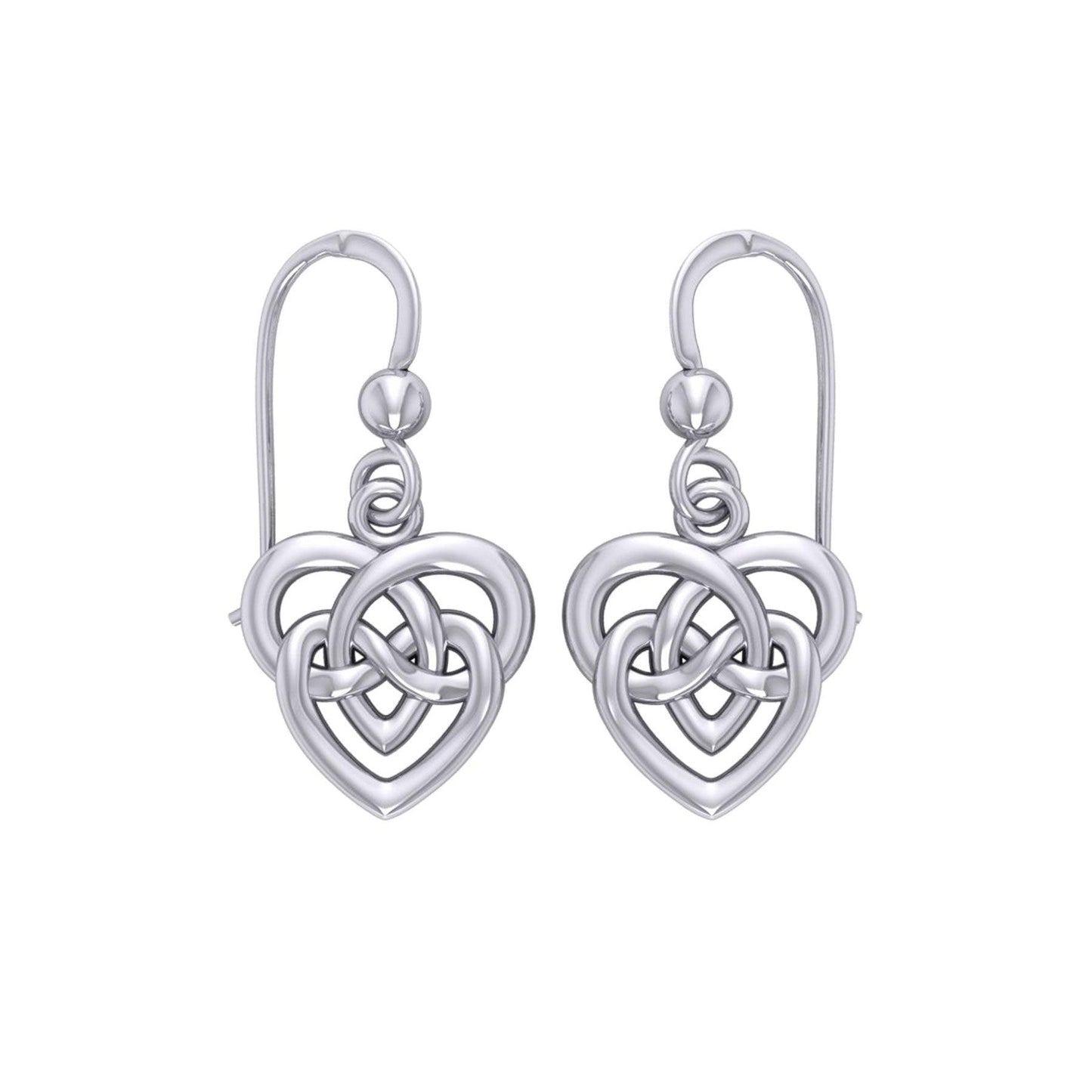 Celtic Infinity Knotwork Heart Silver Earrings TER2159