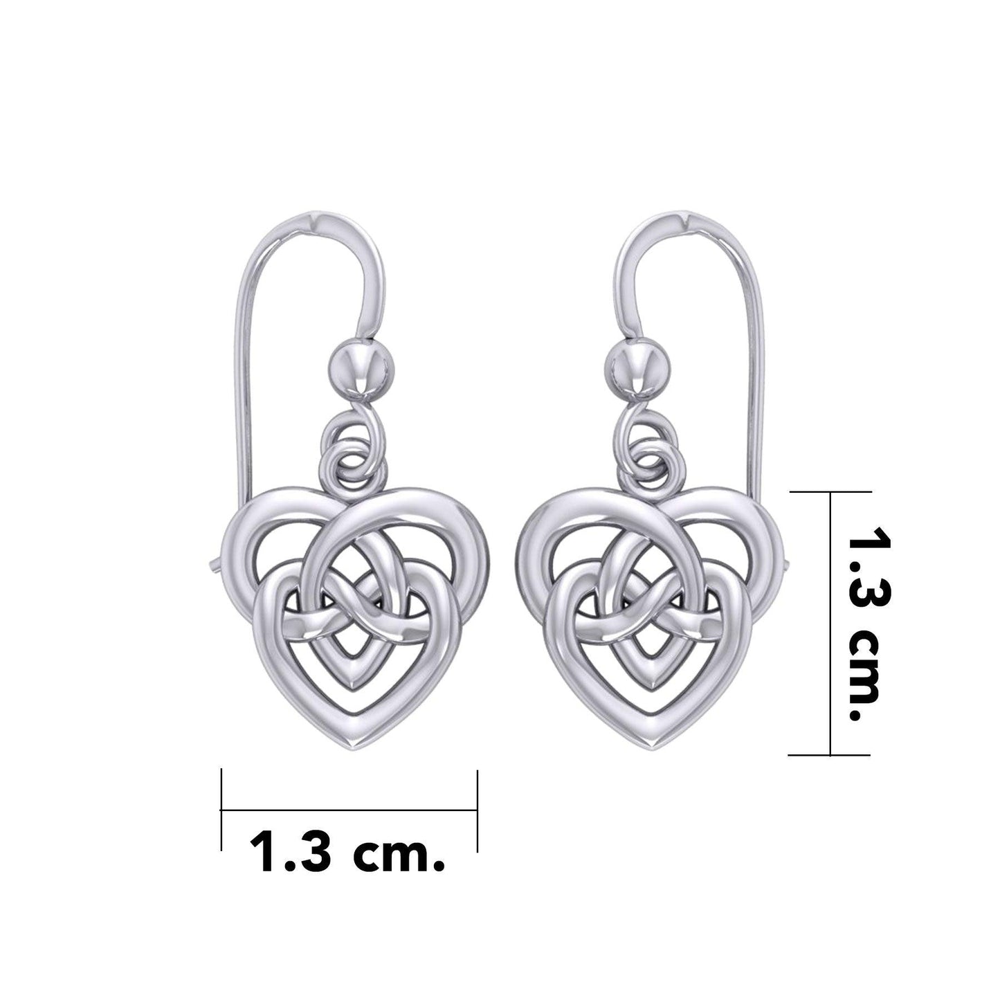 Celtic Infinity Knotwork Heart Silver Earrings TER2159