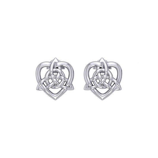 Celtic Heart And Triquetra Post Earrings TER2160