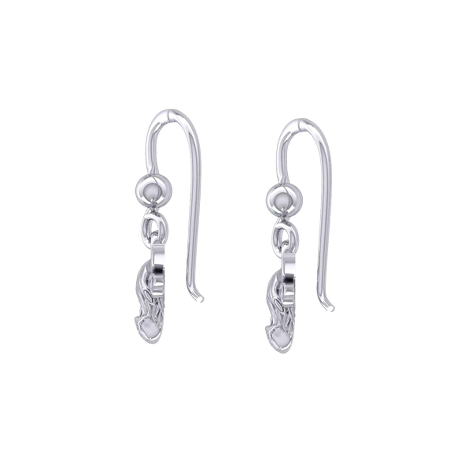 The Highland Cow with Celtic Trinity Knot Ears Silver Earrings TER2174