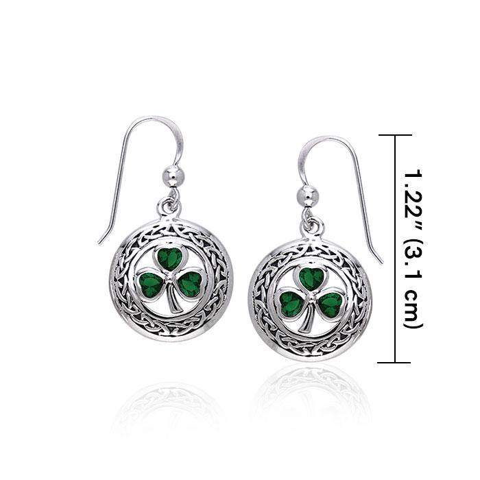 Celtic Knotwork Shamrock Sterling Silver Earrings TER227