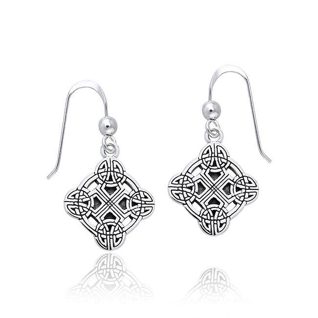 Celtic Clonmacnoise Cross Silver Earrings TER470