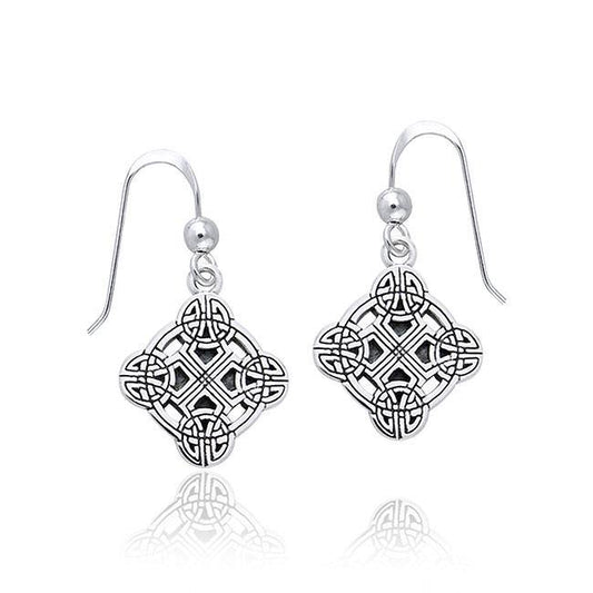 Celtic Clonmacnoise Cross Silver Earrings TER470