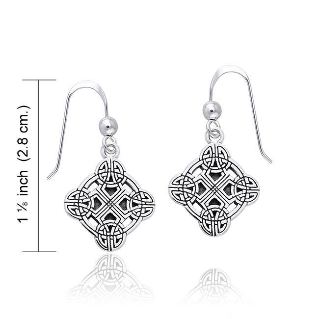 Celtic Clonmacnoise Cross Silver Earrings TER470