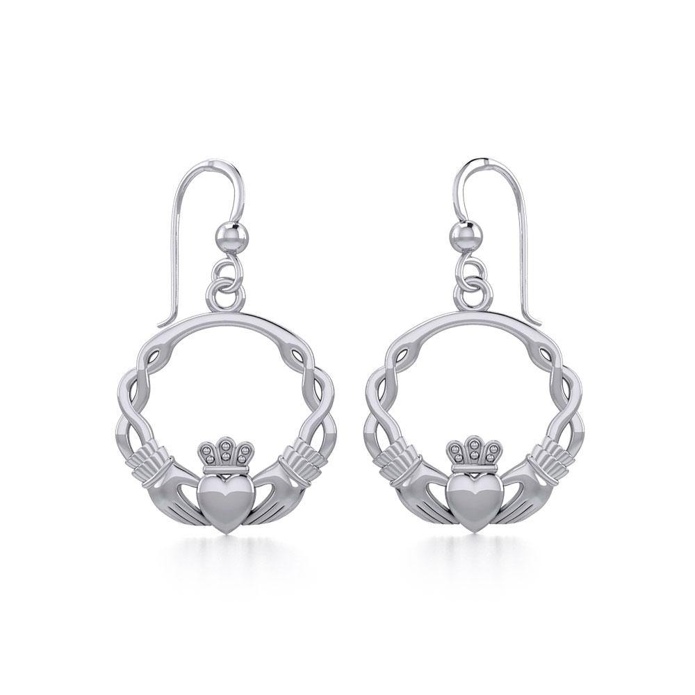 Celtic Knotwork Claddagh Earrings TER984