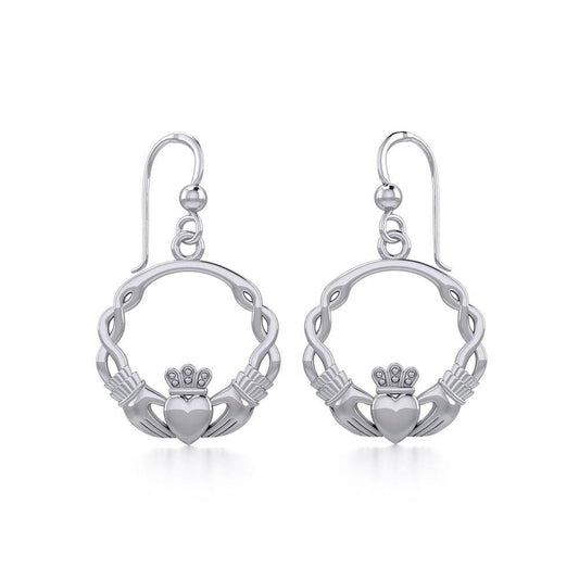 Celtic Knotwork Claddagh Earrings TER984