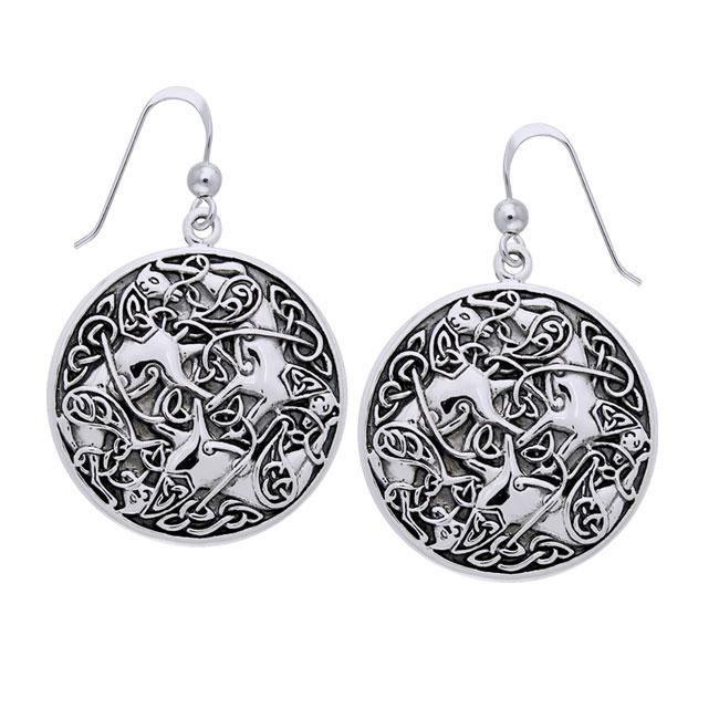 Celtic Knot Horse Silver Earrings TER996