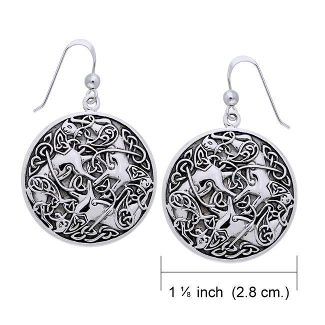 Celtic Knot Horse Silver Earrings TER996