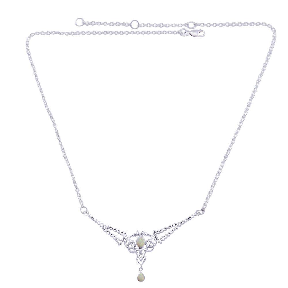Celtic Filigree Twist Sterling Silver Necklace with Gemstone TN050