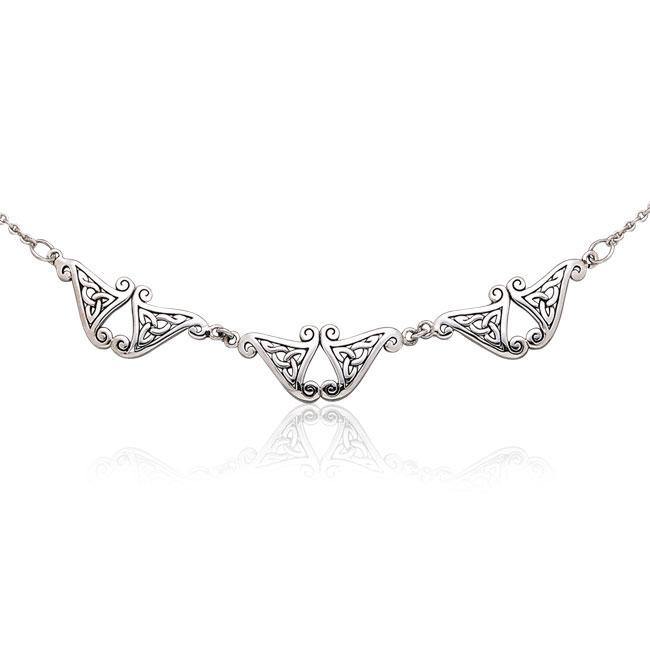 Celtic Triskele Knotwork Silver Necklace TN184