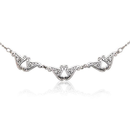 Celtic Triskele Knotwork Silver Necklace TN184