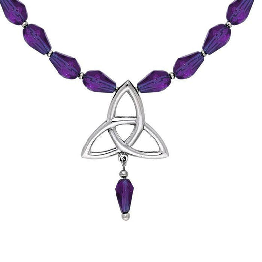 Celtic Knotwork Silver Triquetra Necklace TNC037