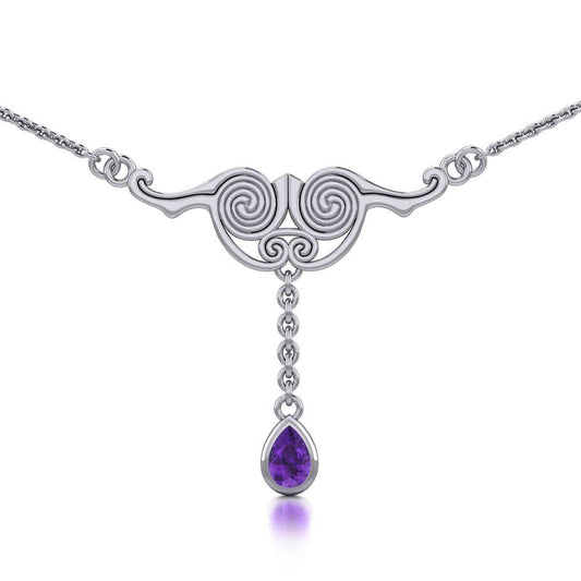 Celtic Silver Spiral Necklace TNC055