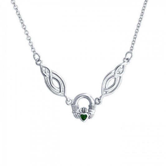 Celtic Knotwork Silver Claddagh Necklace TNC082