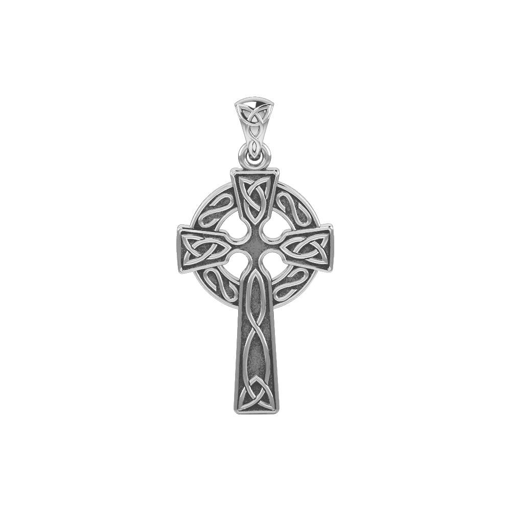 Celtic Knotwork Cross Silver Pendant TP037