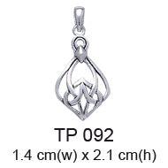 Celtic Knotwork Silver Teardrop Pendant TP092
