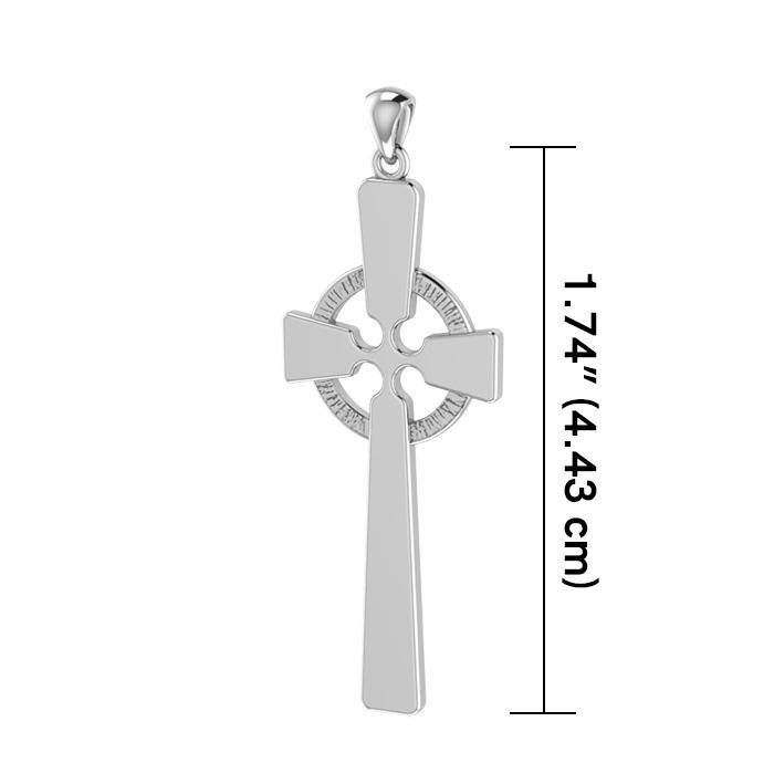 Modern Celtic Cross Silver Pendant TP117