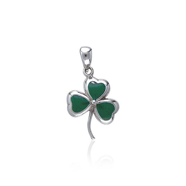 Celtic Shamrock Silver Pendant with Enamel TP3259