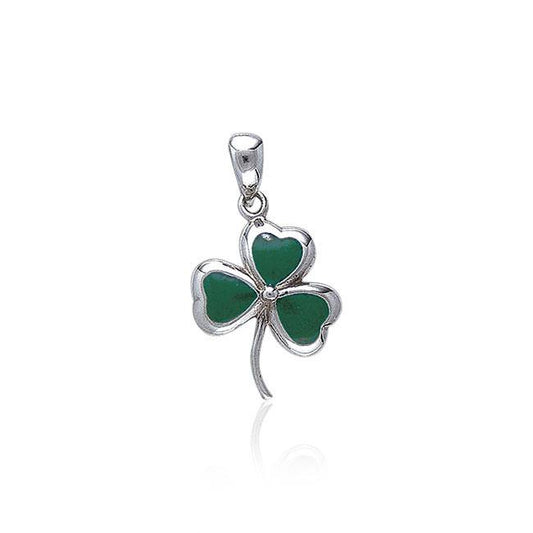 Celtic Shamrock Silver Pendant with Enamel TP3259