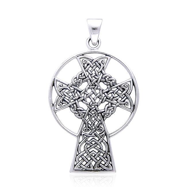 Celtic Knotwork St. Andrews Cross Silver Pendant TP3414