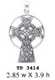 Celtic Knotwork St. Andrews Cross Silver Pendant TP3414
