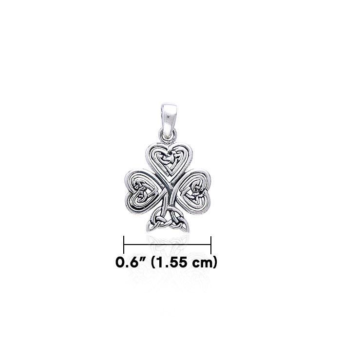 Celtic Knotwork Shamrock Silver Pendant TP3419