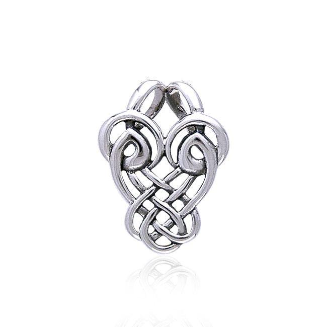 Celtic Dancing Birds Knotwork Silver Pendant TP3420