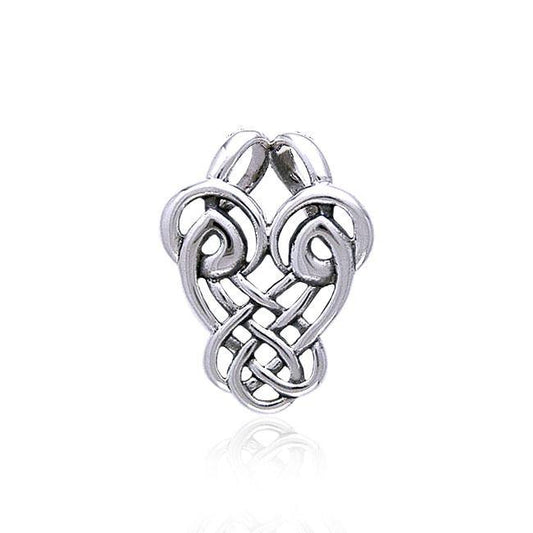 Celtic Dancing Birds Knotwork Silver Pendant TP3420
