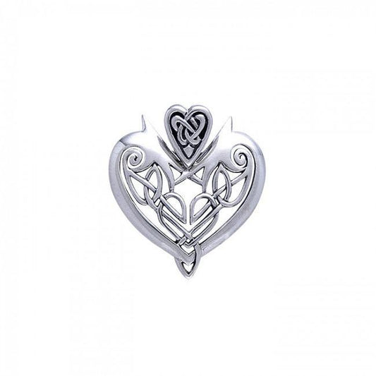 Joyous Heart Celtic Knotwork Silver Pendant TP3444