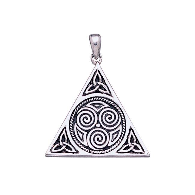 Celtic Triskele Silver Pyramid Pendant TP441