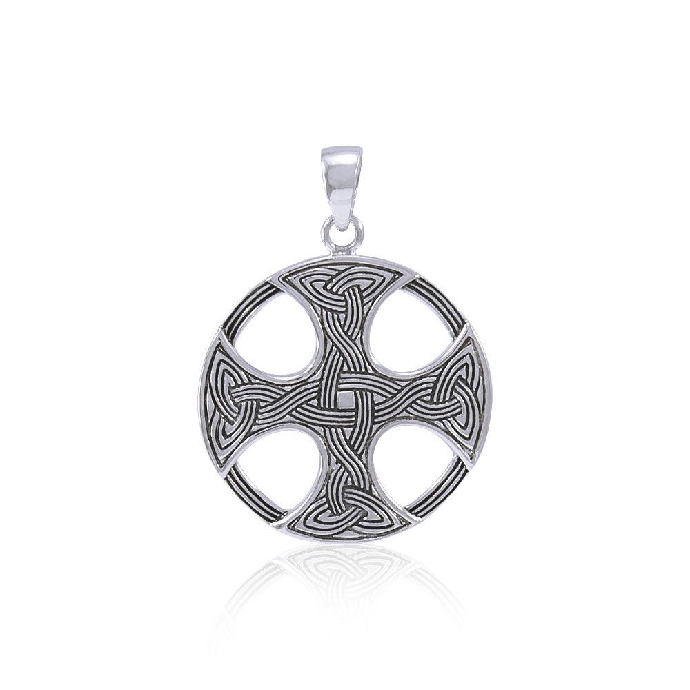 Celtic Knotwork Cross Silver Pendant TP475