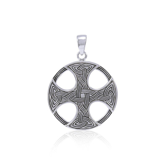 Celtic Knotwork Cross Silver Pendant TP475