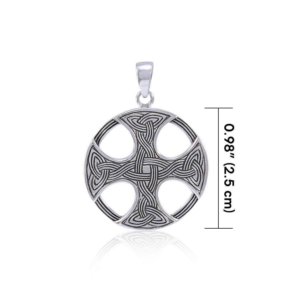Celtic Knotwork Cross Silver Pendant TP475
