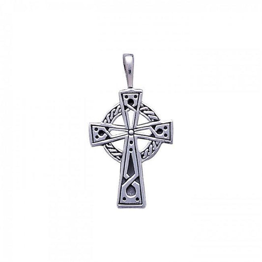 Celtic Knotwork Cross Silver Pendant TP630